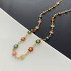 Collar de Flor Pequeña con Cuentas Coloridas para Mujer Verano Japonés y Coreano Combinación Total Cadena Clavícula Diseño Nicho Collar Borla Margarita