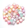 Pulsera de Cuentas Sueltas Cuadradas Pequeñas de Color Gelatina con Lentejuelas Color Ab Acrílico Artificial Cadena para Teléfono Móvil Accesorios de Joyería DIY Venta al por Mayor