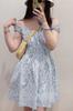Estilo Japonés Verano 2025 Algodón Estampado Plisado Mini Vestido sin Mangas Falda Corta para Mujeres 477842475807