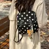 Mochila de ante estilo coreano para estudiante 2026, bolsa escolar ligera para mujer, gran capacidad, nuevo diseño de lunares para ir al trabajo y viajar