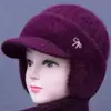 Chapéu de Inverno para Mãe, Mulheres de Meia-Idade e Idosas, Proteção Contra Frio, Chapéu Quente com Proteção para Orelhas, Chapéu de Lã Tricotado com Pelúcia para Avó e Senhora Idosa