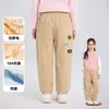 Calça infantil Cotton Hall, forrada com fleece, antibacteriana 10A, calça longa de polar fleece A-grade, inverno, para meninos e meninas, tamanhos médio e grande