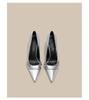 Zapatos de Tacón Alto Negros y Maduros para Mujer 2024 Nuevo Estilo Estilo Francés Versátiles Punta Afilada Zapatos de Aguja con Falda