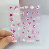 Estilo Ins Pegatinas para Uñas 5D en Relieve Caricatura Graffiti Flores Estéreo Moño Estilo Francés Pegatinas Navideñas para Uñas