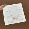 Set Semanal de Pendientes de Nicho Estilo Coreano, Pendientes Lindos y Compactos de Aleación Electroplateada con Pedrería, Venta al por Mayor