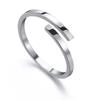 Anillo Japonés y Coreano Sencillo de Personalidad Apilable de Oro 18K para Rostro y Ciruela Anillo Acero Inoxidable Apertura Ajustable
