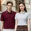 Polos de Manga Corta de Algodón Puro de Gama Alta, Uniformes Grupales Personalizados, Ropa de Trabajo, Camisetas de Manga Corta para Hombre con Logo Impreso y Cuellos Bordados