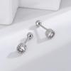 Nuevos Pendientes de Piedra Súper Flash Transfronterizos Pendientes Dulces de Chica Simples Mori de Diamante Único con Hilo de Cuentas Ligeras Pendientes de Moda Personalizados