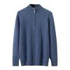 Suéter de cachemira de montaña para hombre, nuevo, grueso, de cuello alto simulado, informal, con cremallera, holgado, de otoño e invierno