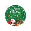 Conjunto de festa com tema de Natal: pratos de papel descartáveis, copos de papel, toalha de mesa, bandeirinhas, talheres e decorações festivas de festa