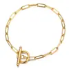 Joyería Transfronteriza Europea y Americana, Collar de Clavícula con Hebilla OT Elegante y a la Moda, Collar Corto con Hebilla de una Palabra, Collar para Mujer