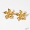 Aretes de Flores Enhebradas de Moda Europea y Americana Más Vendidos Transfronterizos Acero Inoxidable 316 Elegantes Flor de Cinco Pétalos Aretes de Alta Gama