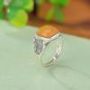 Anillo abierto de estilo étnico con diseño de nubes auspiciosas y diseño vintage de cera de abejas de plata esterlina S925 de One Deer Silver.