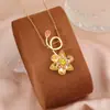 Versão Alta Shijia Idyllia Colar de Flores Coloridas para Mulheres Moda Europeia e Americana Pingente de Flor Multicor Corrente Clavicular Transfronteiriço