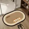 Tapete de banheiro de desenho animado, tapete de pé absorvente de terra de diatomáceas de secagem rápida para lavatório e entrada de vaso sanitário, tapete de chão antiderrapante