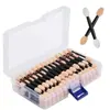 Set de Pinceles Aplicadores de Sombra de Ojos Esponja Doble Cara en Caja de Almacenamiento