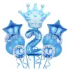 Set de Globos Digitales de Corona Transfronterizos en Varias Formas para Decoración Temática de Fiesta de Primer Cumpleaños Infantil Globos de Papel de Aluminio