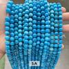 Popular Transfronteriza Piedra Cruda Natural de Apatita Azul Cuentas Sueltas de 6 mm Pulsera Componentes a Medio Terminar Cuentas Redondas Accesorios para Joyería DIY Venta al por Mayor