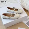 Sapatos Mary Jane rasos de couro genuíno com uma única tira, sapatos femininos estilo balé com bico quadrado, novos sapatos de outono 2026 para noite