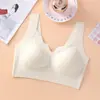 Ropa Interior de Lifting Sin Rastro para Mujer Pecho Grande Revelador Pequeña Reunión Anti-Caída Superior Colapsado Paramilum Sin Aros Cómodo Hermoso Espalda Sujetador