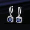 Pendientes de plata de imitación de moissanita de 1 quilate con diseño de princesa, estilo popular, de moda, para mujer.