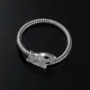Pulseira Cobra Punk Exagerada de Nova Personalidade Europeia e Americana Corrente de Osso de Cobra Vintage Liga de Zinco Strass Pulseira Joia