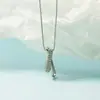 Collar con Colgante de Barra Recta de Diseño Minimalista de Nicho para Mujer, Cadena para Clavícula Tachonada con Diamantes, Accesorio para Mujer, Lujo Ligero, Estilo Fresco