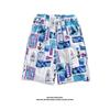 Calças de praia havaianas masculinas estampadas, novo estilo Hong Kong, shorts casuais soltos, versão coreana das calças à beira-mar, uma geração de cabelo