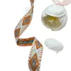Cinta Jacquard de Seda Dorada Estilo Étnico de 1.5cm Cinta Bordada Accesorios para Ropa de Rendimiento Cinturón de Embalaje para Caja de Regalo Venta al por Mayor