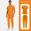 Conjunto de Bata Quirúrgica Delgada Manga Corta Quirófano Doctor Salón de Belleza Ropa de Trabajo Unisex Traje de Limpieza Venta al por Mayor
