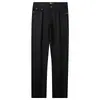 Pantalones casuales rectos holgados de alta gama para hombre, verano 2023, nuevos, rectos, de algodón puro, microelásticos, finos, pantalones de mezclilla