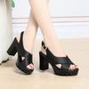Una generación de cabello sandalias de tacón alto para damas zapatos de verano para mujer sandalias de plataforma impermeables de tacón grueso zapatos de suela gruesa