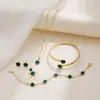 Pulsera y Collar de Flor de Cinco Pétalos Calientes Transfronterizos Europeos y Americanos para Mujer, Traje de Joyería de Flor de Moda de Alto Temperamento