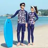 Traje de baño de aguas termales de estilo coreano para pareja, nuevo, dividido, moderno, adelgazante, de manga larga para playa, 2022