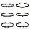 Gargantilla Negra Geométrica Oscura con Flores Pequeñas Góticas Europeas y Americanas Más Vendida de Amazon para Mujer, Collar Retro