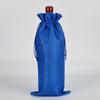 Saco de linho para vinho tinto 750ml com cordão Natal imitação de linho Champagne vinho cego saco de embalagem de produto saco para garrafa de vinho atacado