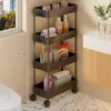 Estante de Almacenamiento para Huecos de Cocina de Pie Multicapa Ultradelgado para Refrigerador Uso Doméstico con Ruedas Estante de Almacenamiento para Artículos Varios de Baño Carrito Pequeño