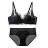 Conjunto de Lingerie Fina, Respirável e Sexy de Renda para Menina Sem Aros Bojo Orelha de Coelho Sutiã Francês para Mulheres Frete Grátis