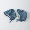 Sombrero de Bebé Qiunan Otoño Invierno Estilo Coreano Nuevo Lavado Estrella Mezclilla Sombrero de Protección para Orejas de Bebé Pequeño Mes de Edad Sombrero de Protección Solar