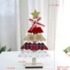 Adornos de Ciervo de Madera Roja de Fieltro para Navidad Accesorios de Decoración para Ventanas de Hotel Decoraciones Navideñas al por Mayor