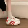 Zapatos de Entrenamiento Alemanes de Moda Francesa para Mujer 2026 Primavera Otoño Nuevos Retro de Suela Plana Ligeros Casuales Versátiles con Cordones Zapatos Blancos