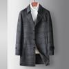 Abrigo para Hombre 2023 Otoño e Invierno Nuevo Lana a Cuadros Doble Faz Suelto Business Casual Cortavientos Chaqueta para Jóvenes y Mediana Edad