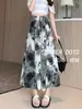 Pantalones Falda Anchos Tie-Dye Estilo Chino al por Mayor para Mujer, Falda Pantalón de Seda de Hielo Delgada y Fluida de Verano