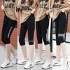 Leggings Femininas de Modal Respirável para o Verão, Cintura Alta, Levanta Bumbum, Comprimento Sete Pontos ou Cinco Pontos, Roupa Externa Casual, Calças Esportivas para Montaria
