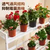 Soporte para Flores Tipo Escalera Doméstico Simple con Ruedas, Estante de Almacenamiento de Hierro Forjado de Pie, Estante de Exhibición de Plantas de Múltiples Niveles para Jardín