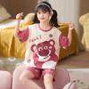 Pijama Infantil de Verão com Toque de Algodão de Manga Curta para Meninas Desenho Animado Menininha Fofa Roupa para Ar Condicionado Conjunto Fino Roupa de Casa