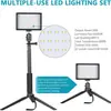 Luz de Relleno Cuadrada Tricolor con Filtros de Color Intercambiables, Luz para Fotografía de Video Transmisión en Vivo LED con Atenuación Continua