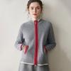 Suéter de Cachemira con Cremallera Otoño e Invierno 2025 Nuevo Cardigan Tejido para Mujer con Cuello Alto Estilo Coreano Holgado Aspecto Adelgazante Chaqueta Gruesa