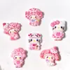 Serie Rosa de Dibujos Animados Hello Kitty My Melody Colgante para Llavero DIY Cadena para Teléfono Pegatina para Refrigerador Accesorios de Resina