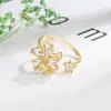 Anillo Molino de Viento de Circonita Giratorio de Tiktok para Mujer, Diseño Único, Sensación de Alta Gama, Anillo Ajustable, Nuevo Modelo 2022